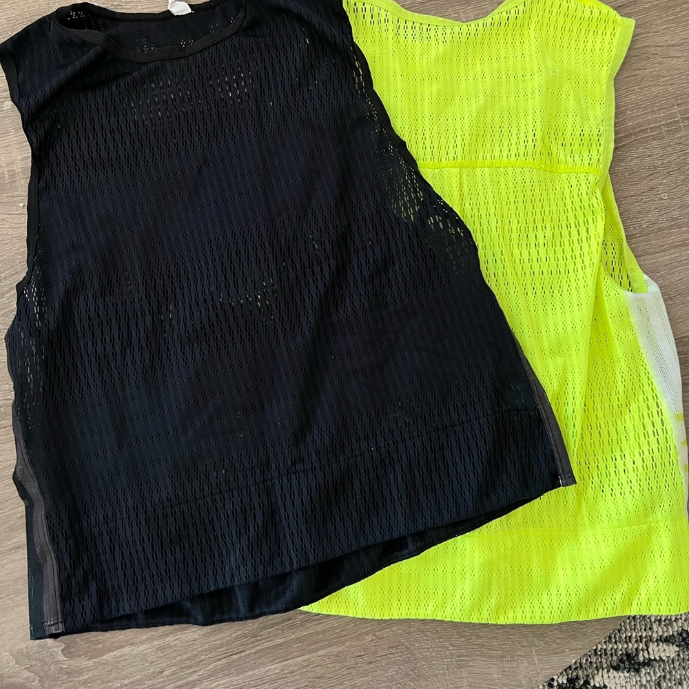 Black and Yellow Women's Muscle Tees